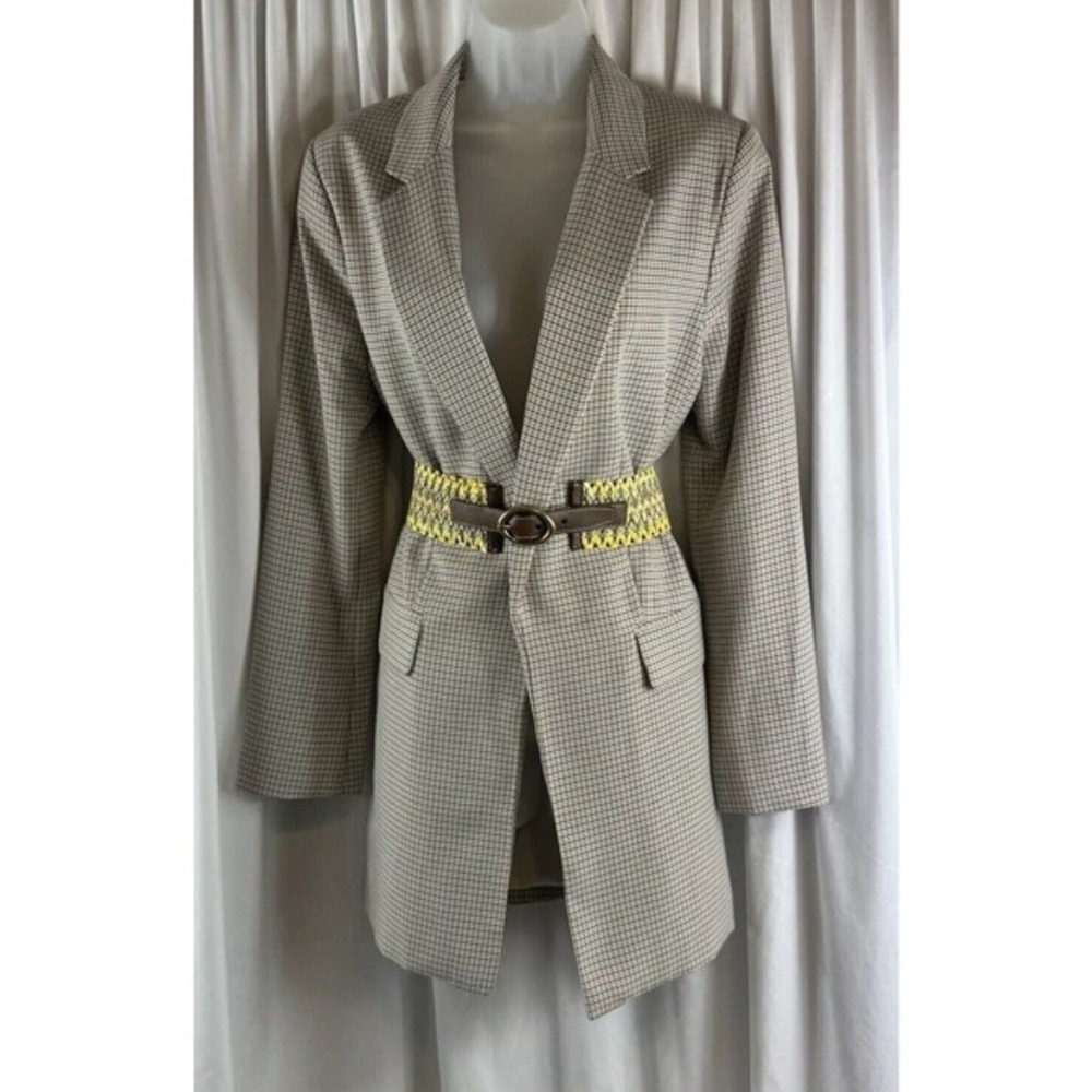 Loft Woven‎ Stretch Belt Yellow Tan Brown Braided Cinch L Bohemian Chic 70-02-01 - Picture 9 of 14
